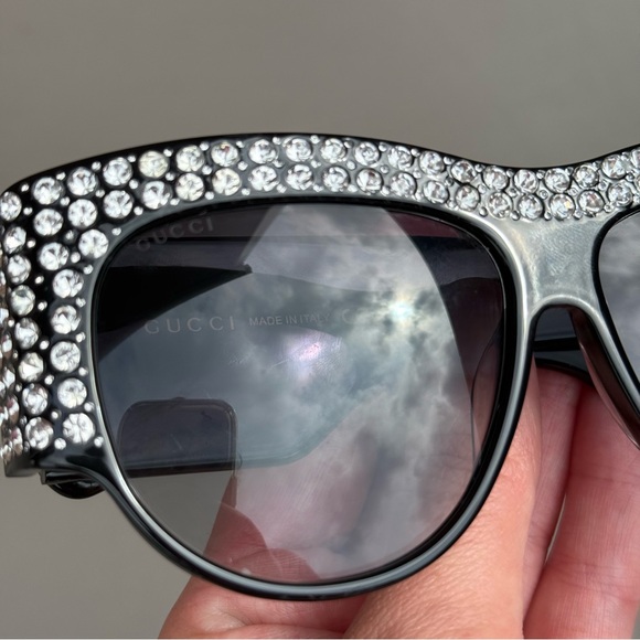 PART 2 Authentic Gucci Havana Hollywood Rhinestone Sunglasses - Picture 3 of 15